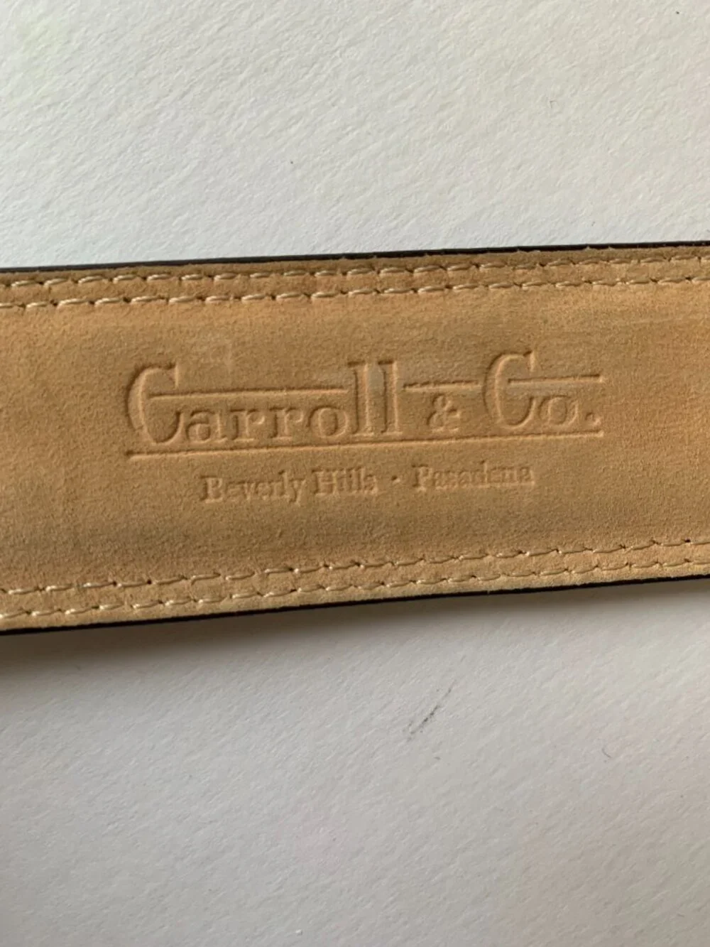 CARROLL & CO. Beverly Hills Pasadena Handmade in Spain Leather Belt Brown Beige